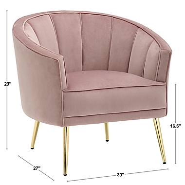 LumiSource&reg; Tania Accent Chair in Gold Metal/Champagne Velvet. View a larger version of this product image.