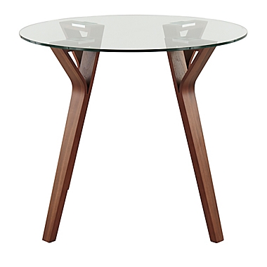 LumiSource&reg; Folia Round Dining Table in Walnut. View a larger version of this product image.