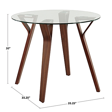 LumiSource&reg; Folia Round Dining Table in Walnut. View a larger version of this product image.