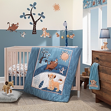 Lambs & Ivy&reg; Lion King Adventure Fitted Crib Sheet in Blue/Brown. View a larger version of this product image.