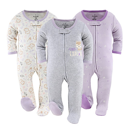 Newborn to 12 Month Sizes Unicorn & Rainbow Pajama Set The Peanutshell Footed Baby Sleepers for Girls