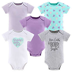 The Peanutshell™ 5-Pack Foxy Floral Short Sleeve Bodysuits