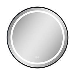 Neutype 26-Inch Round 1x LED Vanity Mirror in Black