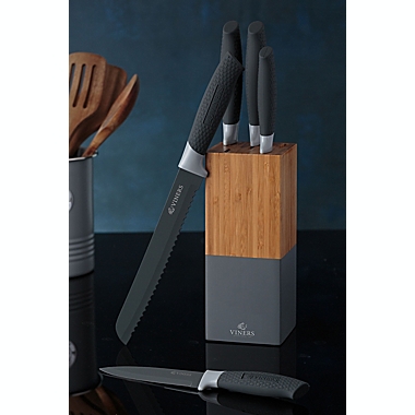 Viners&reg; Horizon Grey 6-Piece Knife Block Set. View a larger version of this product image.