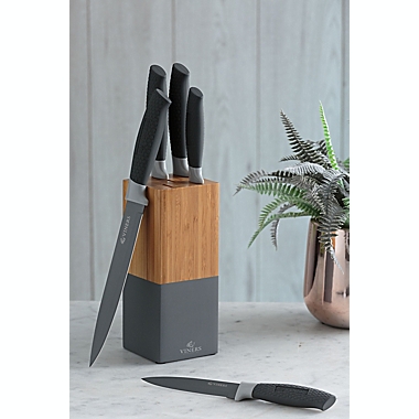 Viners&reg; Horizon Grey 6-Piece Knife Block Set. View a larger version of this product image.
