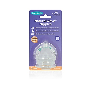 Lansinoh&reg; Momma&reg; 2-Pack Medium Flow NaturalWave&trade; Nipples. View a larger version of this product image.