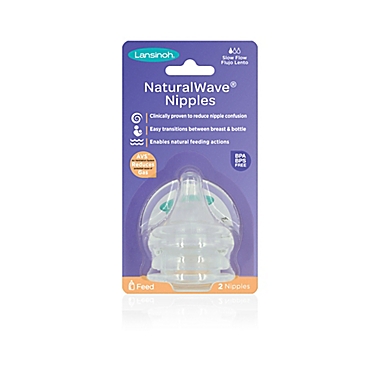 Lansinoh&reg; Momma&reg; 2-Pack Slow Flow NaturalWave&trade; Nipples. View a larger version of this product image.