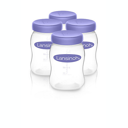 Alternate image 1 for Lansinoh® 4-Pack 5 fl. oz. Breastmilk Storage Bottles