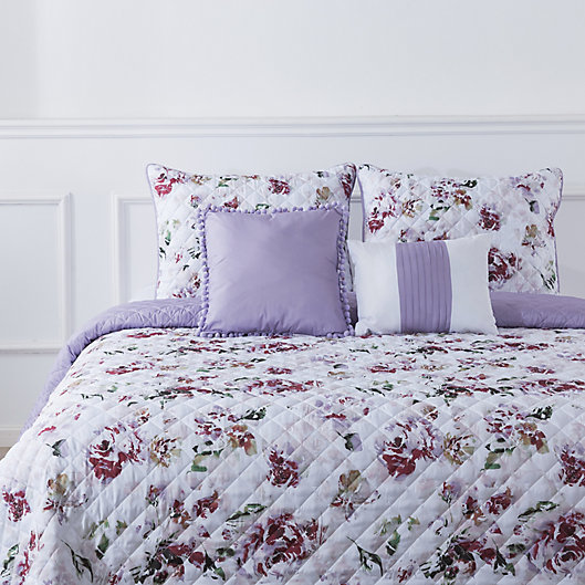 Alternate image 1 for Bloom by Sara Berrenson Deconstructed Rose 5-Piece Reversible Quilt Set in Lilac