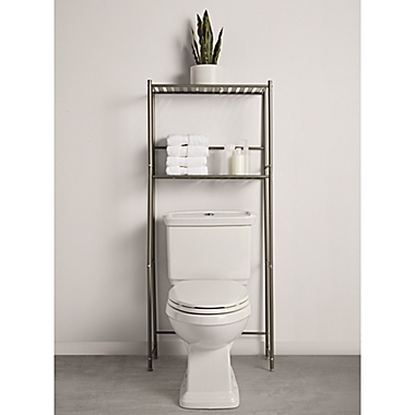 Simply Essential&trade; Over-the-Toilet Bathroom Space Saver in Silver. View a larger version of this product image.