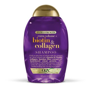 OGX&reg; 13 oz. Extra Strength Extra-Volume + Biotin &amp; Collagen Shampoo. View a larger version of this product image.
