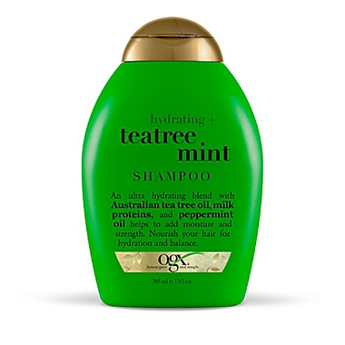 OGX&reg; 13 fl. oz. Teatree Mint Hydrating Shampoo. View a larger version of this product image.