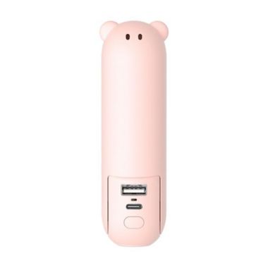 HUSSSH 3-in-1 USB-C Rechargeable Travel Bear Fan in White. View a larger version of this product image.