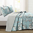Alternate image 1 for Lush Decor&reg; French Country Toile 3-Piece Reversible King Quilt Set in Blue/White