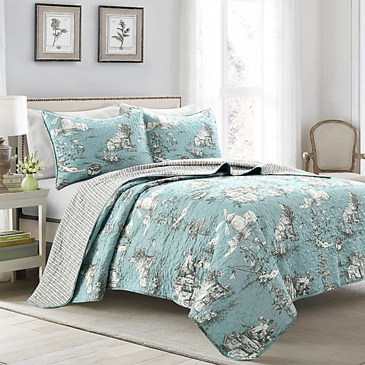 Alternate image 1 for Lush Decor® French Country 3-Piece Reversible Toile Quilt Set