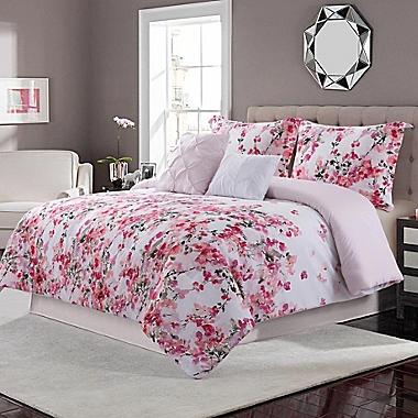 Villa Rose 5-Piece Reversible Queen Comforter Set in Rose. View a larger version of this product image.