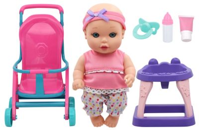 Baby Magic&reg; Stroll &amp; Scoot Baby Doll 9-Piece Playset