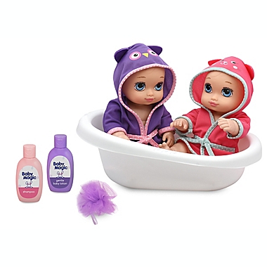 Baby Magic&reg; Bathtime Twins Doll 8-Piece Playset. View a larger version of this product image.