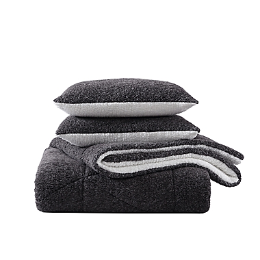 UGG&reg; Classic Sherpa 2-Piece Twin/Twin XL Comforter Set in Off-Black Melange. View a larger version of this product image.