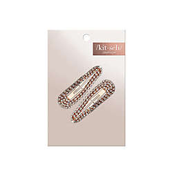 Kitsch® 2-Pack Rhinestone Snap Clips in Rose Gold