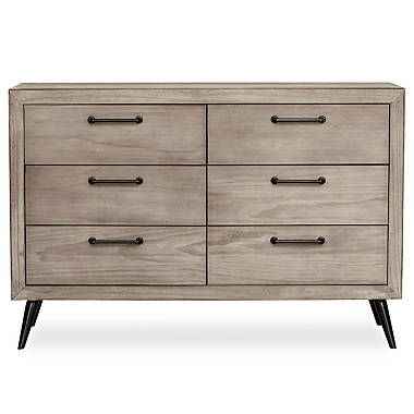 evolur&trade; Stilnovo 6-Drawer Double Dresser in Oak Grey. View a larger version of this product image.