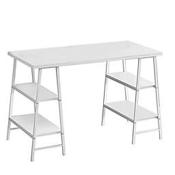Monarch Specialties 48-Inch Industrial-Style Computer Desk in White