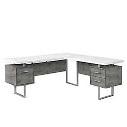 Monarch Specialties L-Shaped Computer Desk in Black/Grey