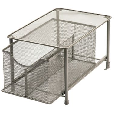 Squared Away&trade; Large Metal Mesh Cabinet Drawer in Nickel. View a larger version of this product image.