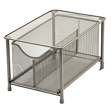 Squared Away&trade; Large Metal Mesh Cabinet Drawer in Nickel. View a larger version of this product image.