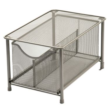 Squared Away&trade; Large Metal Mesh Cabinet Drawer in Nickel. View a larger version of this product image.