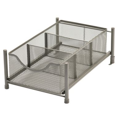 Squared Away&trade; Large Metal Mesh Cabinet Drawer in Nickel. View a larger version of this product image.