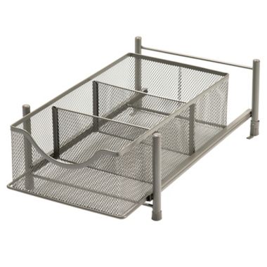 Squared Away&trade; Large Metal Mesh Cabinet Drawer in Nickel. View a larger version of this product image.