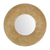 Ridge Road D&eacute;cor Contemporary 35.5-Inch Round Metal Wall Mirror in Gold