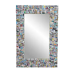 Ridge Road Decor 31.5-Inch x 31.5-Inch Wall Mirror with Colorful Abstract Art Magazine Frame