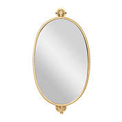 Ridge Road Décor Contemporary 15-Inch x 28.6-Inch Wooden Wall Mirror in Gold