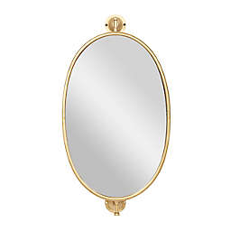 Ridge Road Décor Contemporary 15-Inch x 28.6-Inch Wooden Wall Mirror in Gold