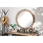 Alternate image 6 for Ridge Road Decor Natural 36-Inch Round Wooden Wall Mirror with Decorative Beads in Light Brown