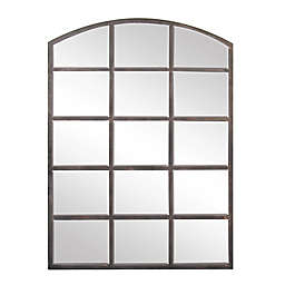Ridge Road Décor Industrial 30-Inch x 40-Inch Arched Metal Wall Mirror in Grey