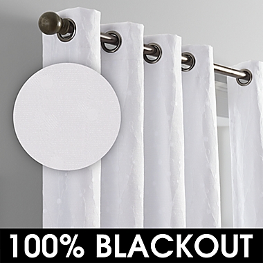 Wamsutta&reg; Aida 108-Inch Grommet 100% Blackout Window Curtain Panel in White (Single). View a larger version of this product image.