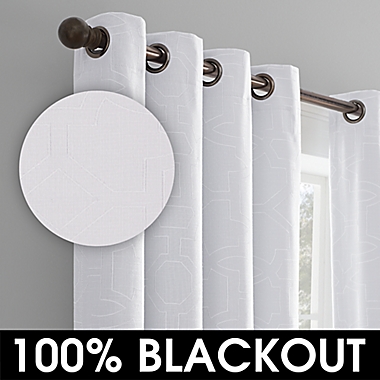Wamsutta&reg; Allover Lattice Grommet 100% Blackout Window Curtain Panel (Single). View a larger version of this product image.