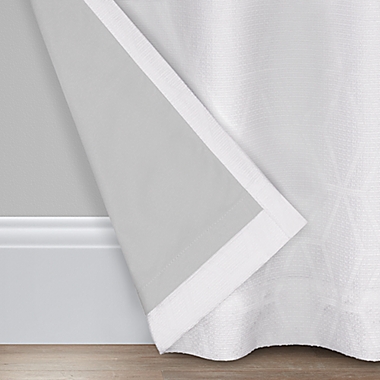 Wamsutta&reg; Textured Geometric 84-Inch Grommet Blackout Curtain Panel in White (Single). View a larger version of this product image.