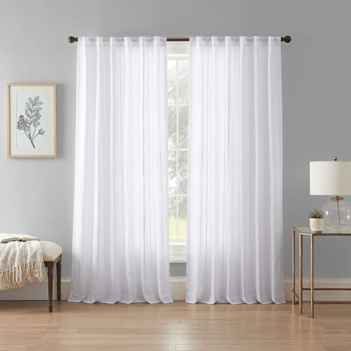 Wamsutta® Vertical Stripe Rod Pocket Light Filtering Lined Window