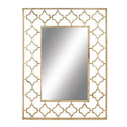 Ridge Road Decor Gold Glam 38-Inch x 50-Inch Rectangular Wall Mirror
