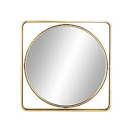 Ridge Road Décor Contemporary 34.1-inch x 34.1-Inch Metal Cluster Wall Mirror in Gold