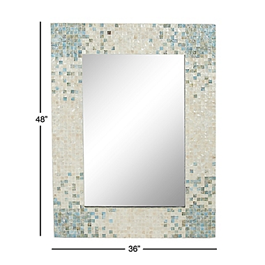 Ridge Road Decor Coastal 47.8-Inch x 35.5-Inch Rectangular Mother of Pearl Wall Mirror in Grey. View a larger version of this product image.