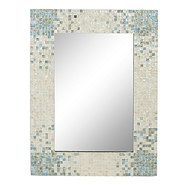 Ridge Road Decor Coastal 47.8-Inch x 35.5-Inch Rectangular Mother of Pearl Wall Mirror in Grey. View a larger version of this product image.