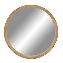 Ridge Road Décor Natural Wood 31.5-Inch x 31.5-Inch Wall Mirror in Brown