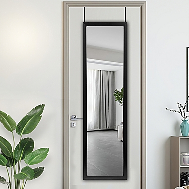 NeuType 55-Inch x 16-Inch Full-Length Hanging Door Mirror in Black. View a larger version of this product image.