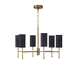 Hampton Hill Maria 6-Light Uplight Chandelier with Multi Shade Options in Plated Gold