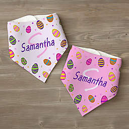 Colorful Eggs 2-Pack Personalized Easter Bandana Bibs